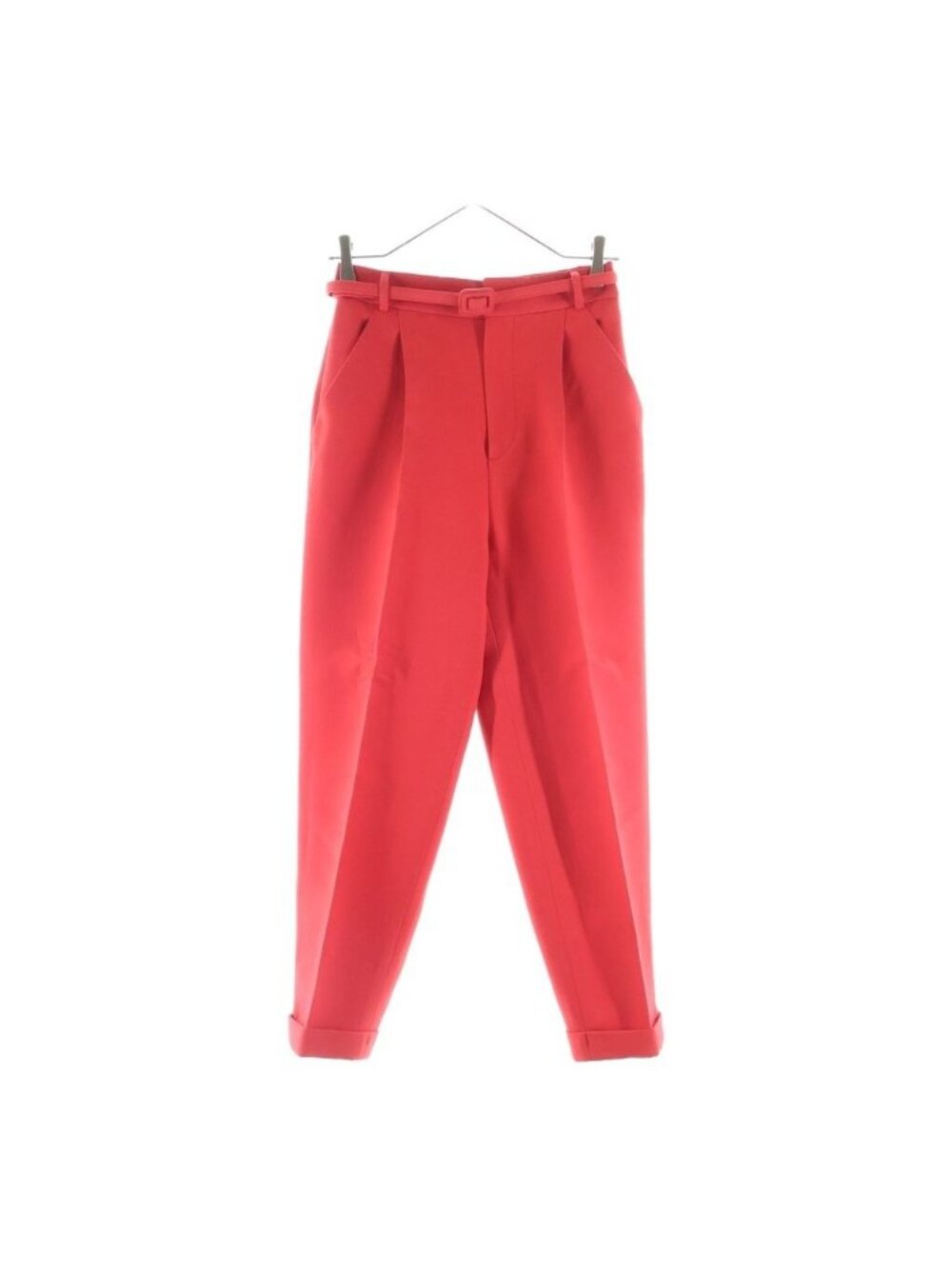 Dior Center Crease Wool Blend Trousers Straight Pants Red